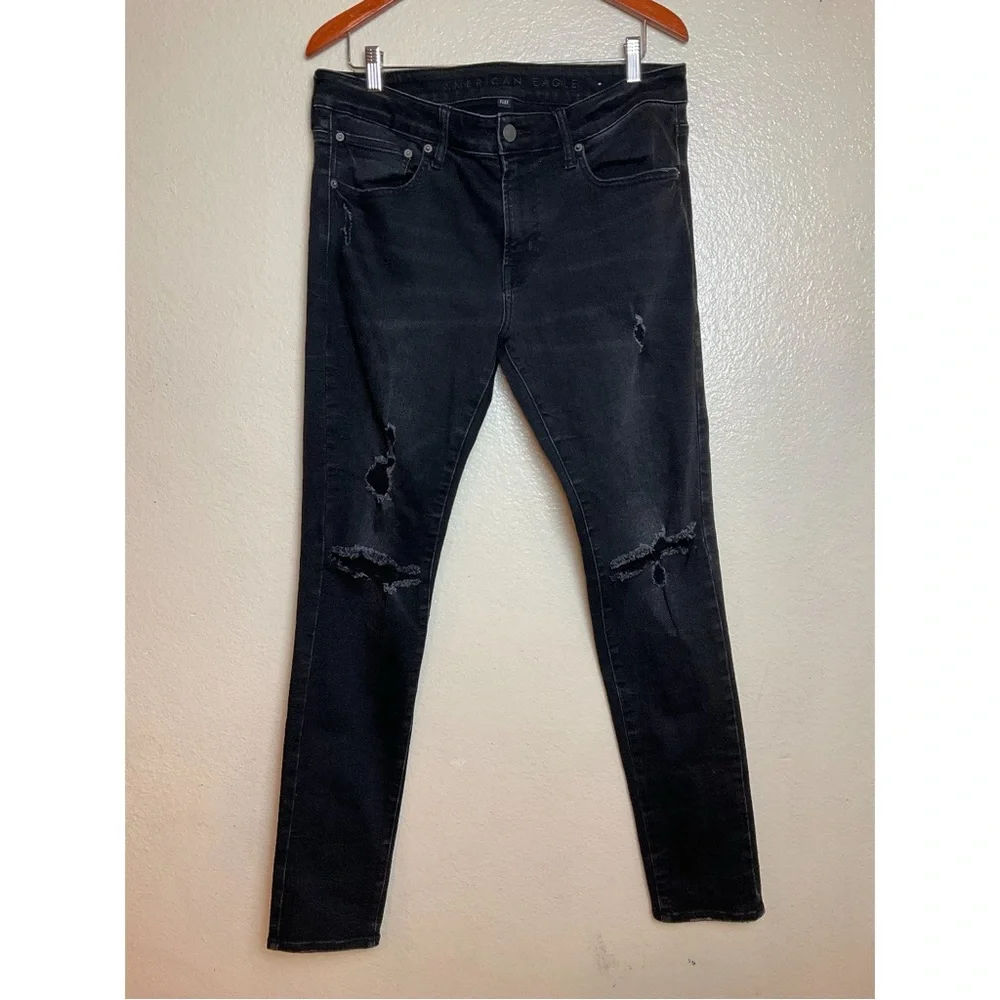 American Eagle Distressed Skinny Jeans SIZE 34x34 - Picture 1 of 11